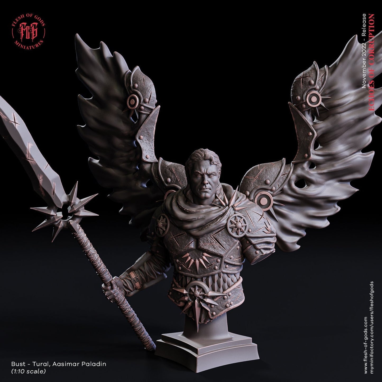 Tural the Aasimar Paladin | Bust |