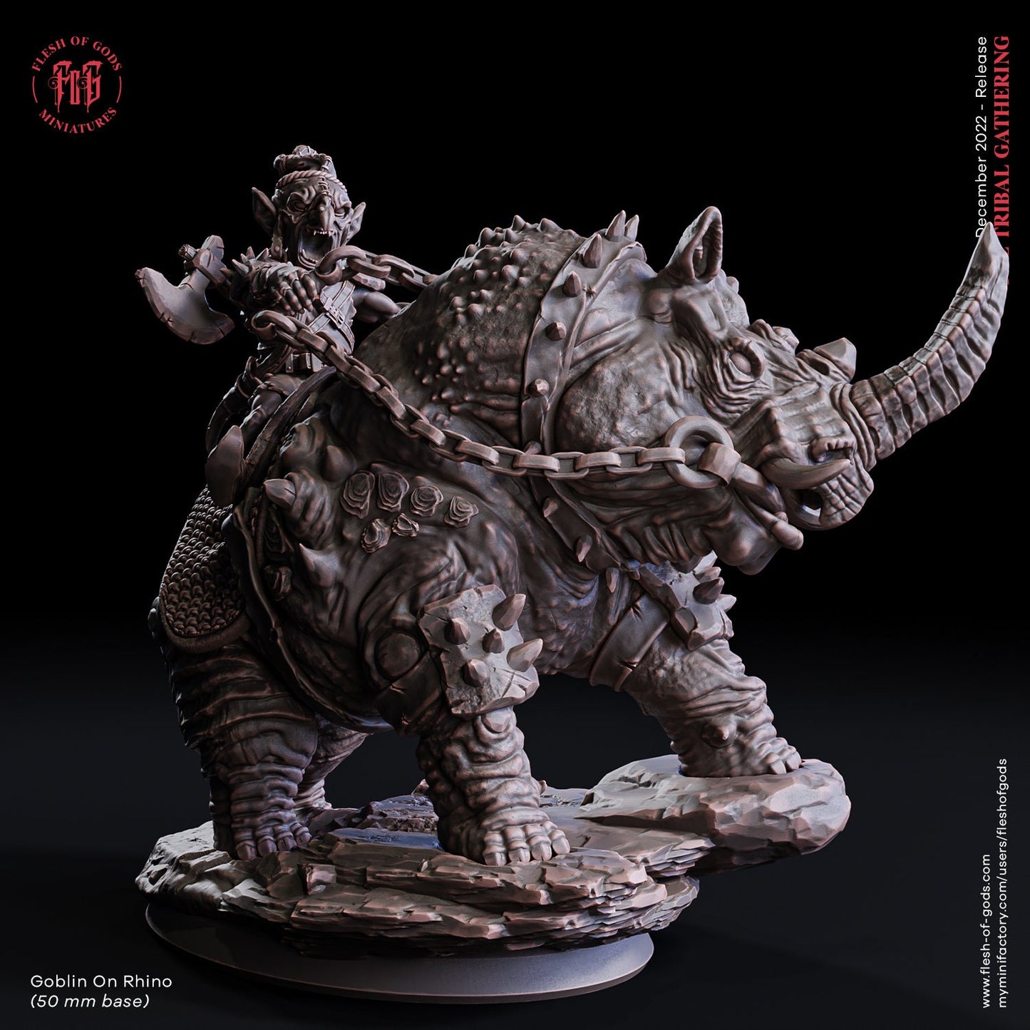 Rhino Mounted Goblin