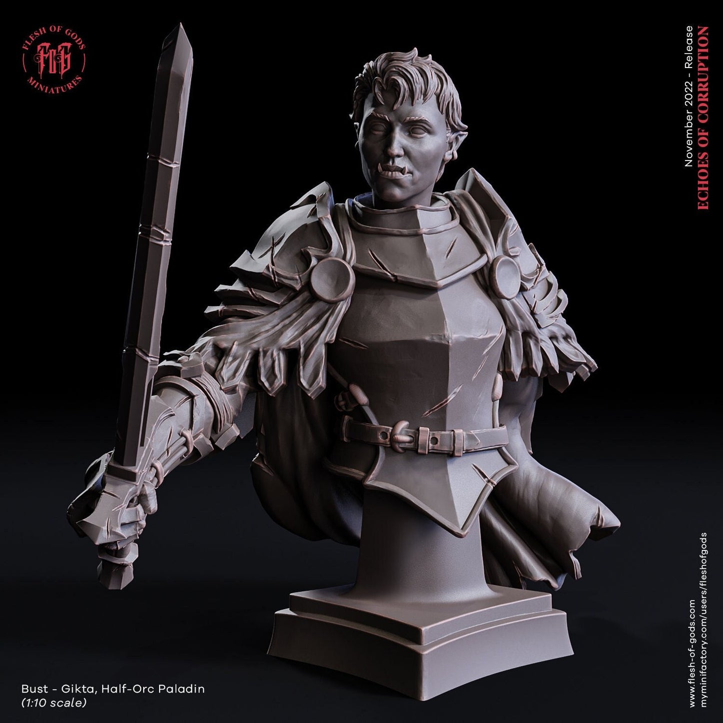 Gikta the Half Orc Paladin | Bust |