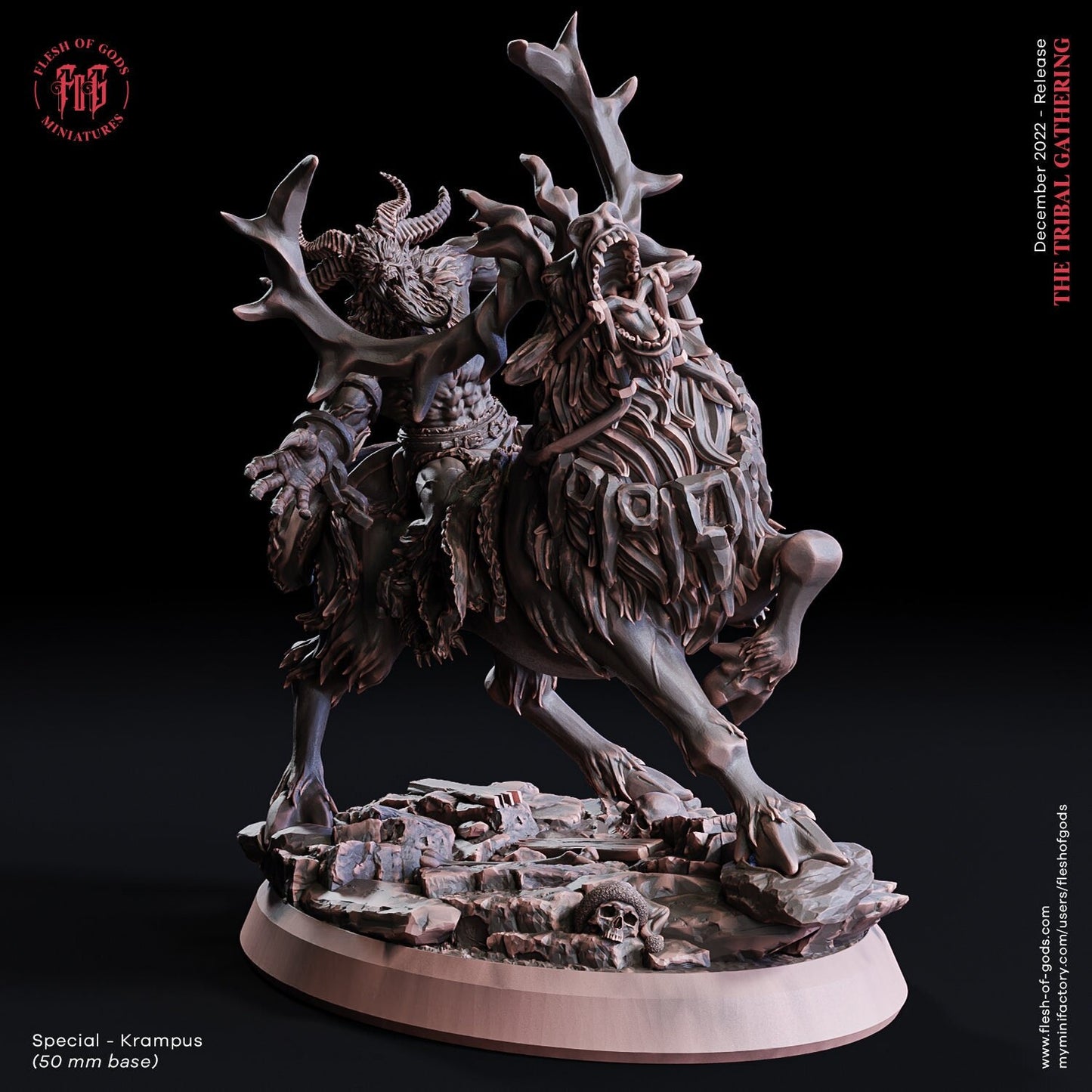 Krampus on Reindeer