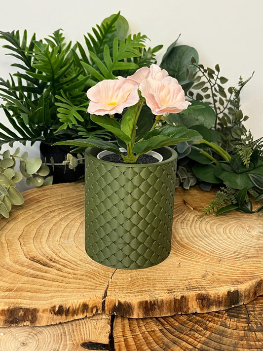 Quilted Planter with Hidden Drip Tray | Eco friendly Planter | 12 Colours | Renter Friendly